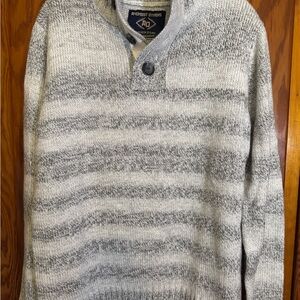 Monochrome Striped Crewneck Sweater for Men